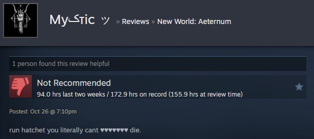 Image for article titled New World: Aeternum, as told by Steam Reviews